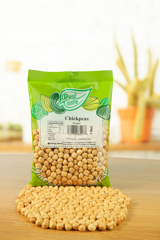 Real Taste Roasted Unsalted Chickpeas 200g – Salt-Free Crunchy Vegan Snack