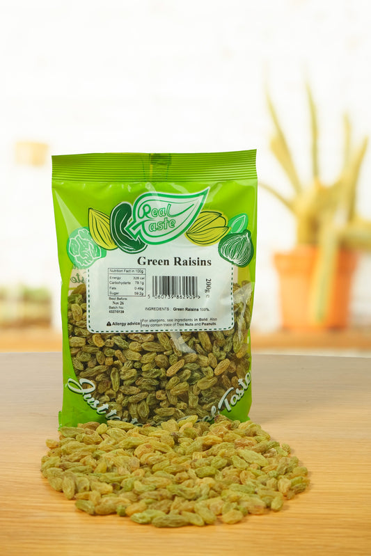 Real Taste Green Raisins 200g – Juicy Light Sweet Dried Grapes