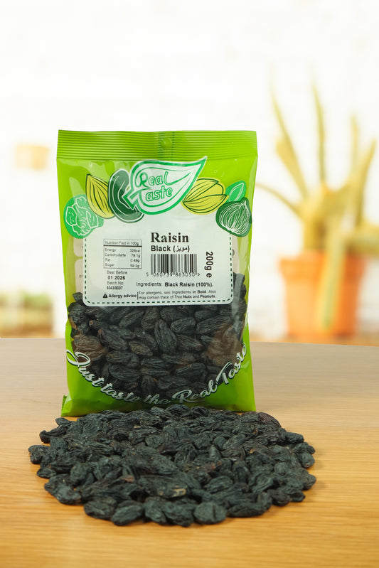 Real Taste Black Raisins 200g – Chewy Antioxidant‑Rich Snack Fruit