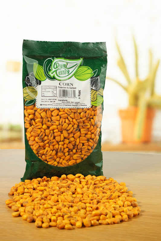 Real Taste Chilli & Lemon Toasted Corn – Spicy Tangy Snack UK
