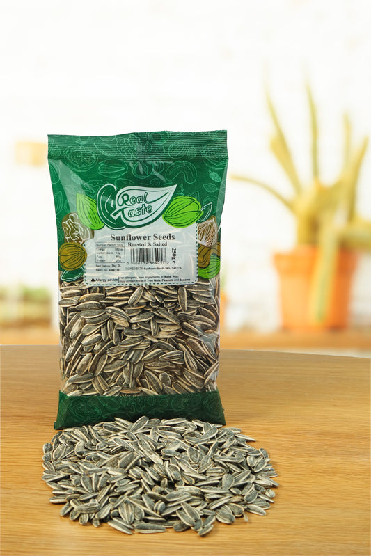 Real Taste Roasted & Salted Sunflower Seeds 250g – Savoury Vegan Snack UK